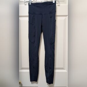Lululemon Fast & Free 7/8 Tight II *Non-Reflective Nulux 25" True Navy Size 2